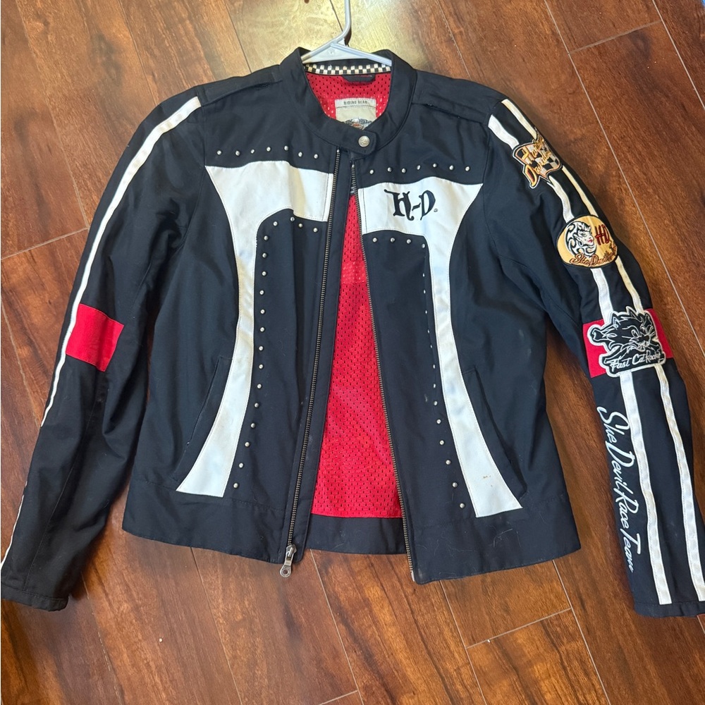 Harley-Davidson Black and White Bomber Jacket